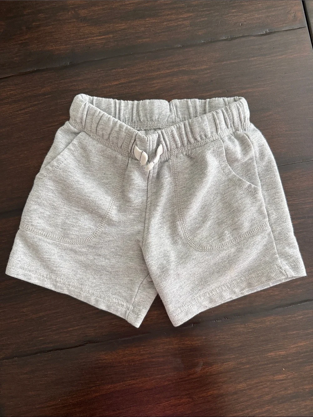 Carter's Light Gray Knit Elastic-Waist Shorts with Drawstring